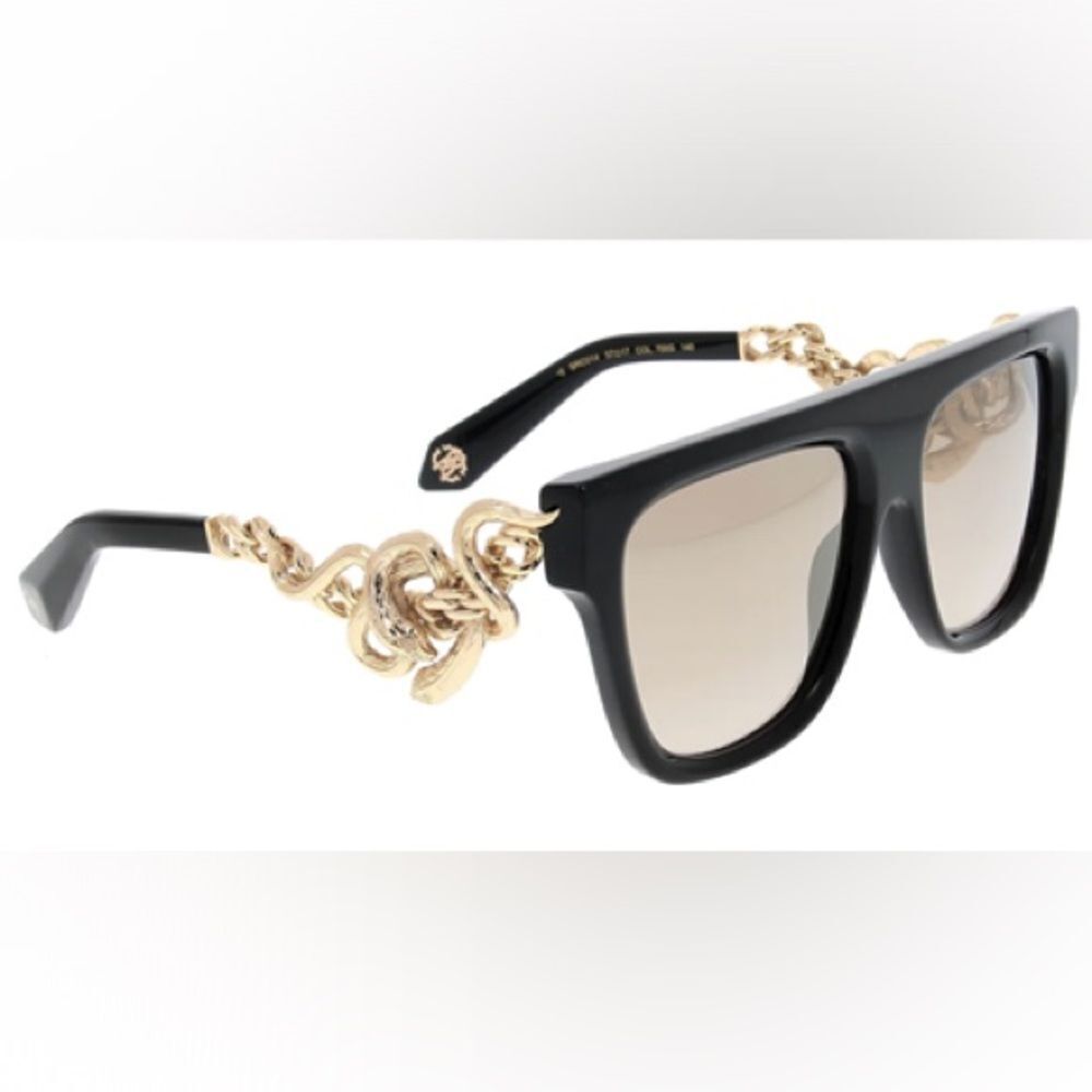 Roberto Cavalli 014 Black Sunglasses with Gold Detailing